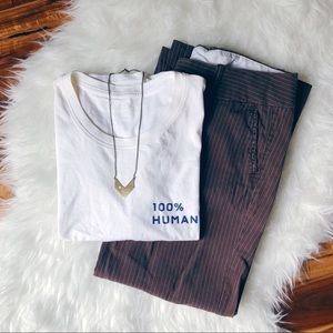 Gap Brown Pin Stripe Cropped Chinos!